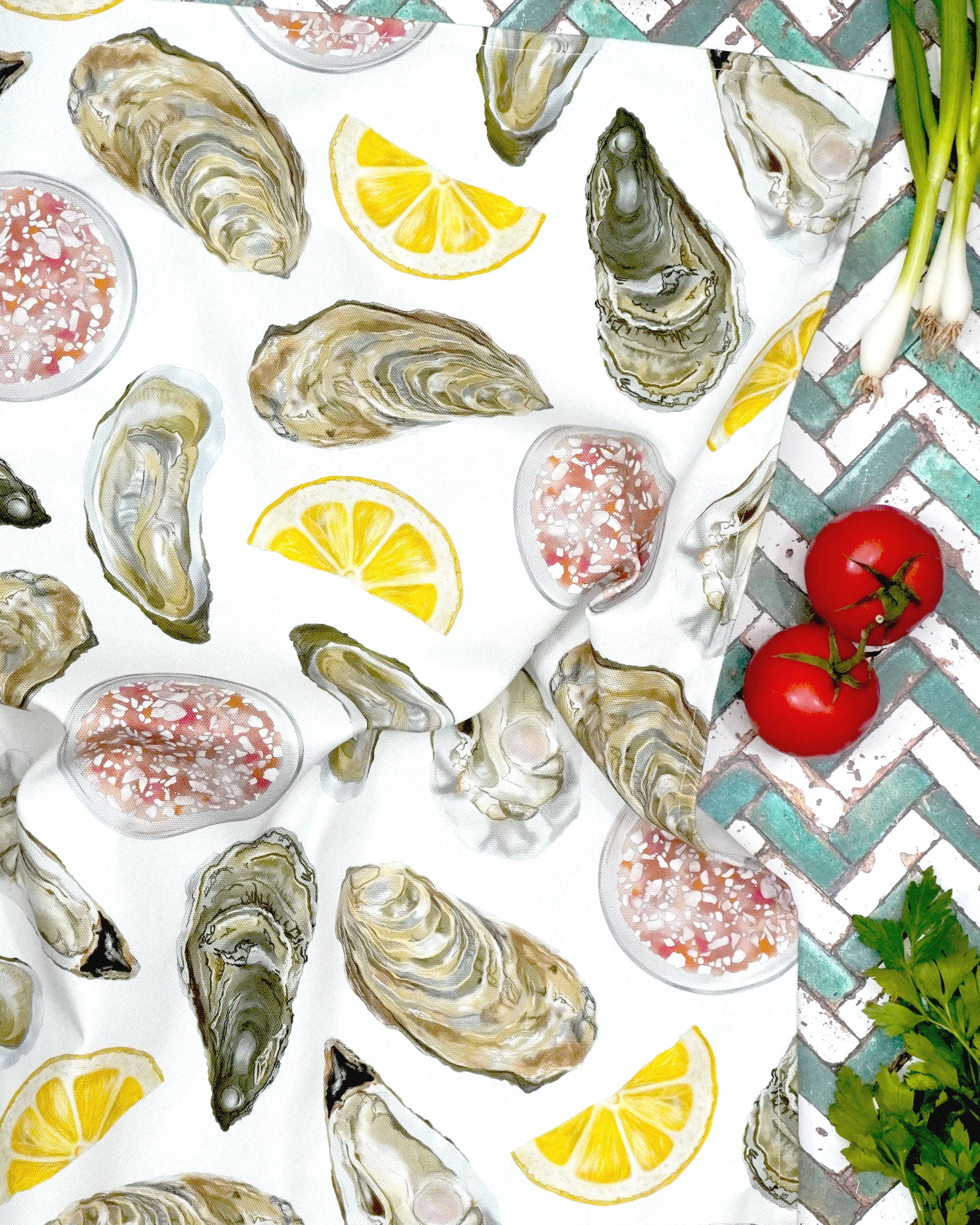 Oyster Tea Towel 100% Cotton