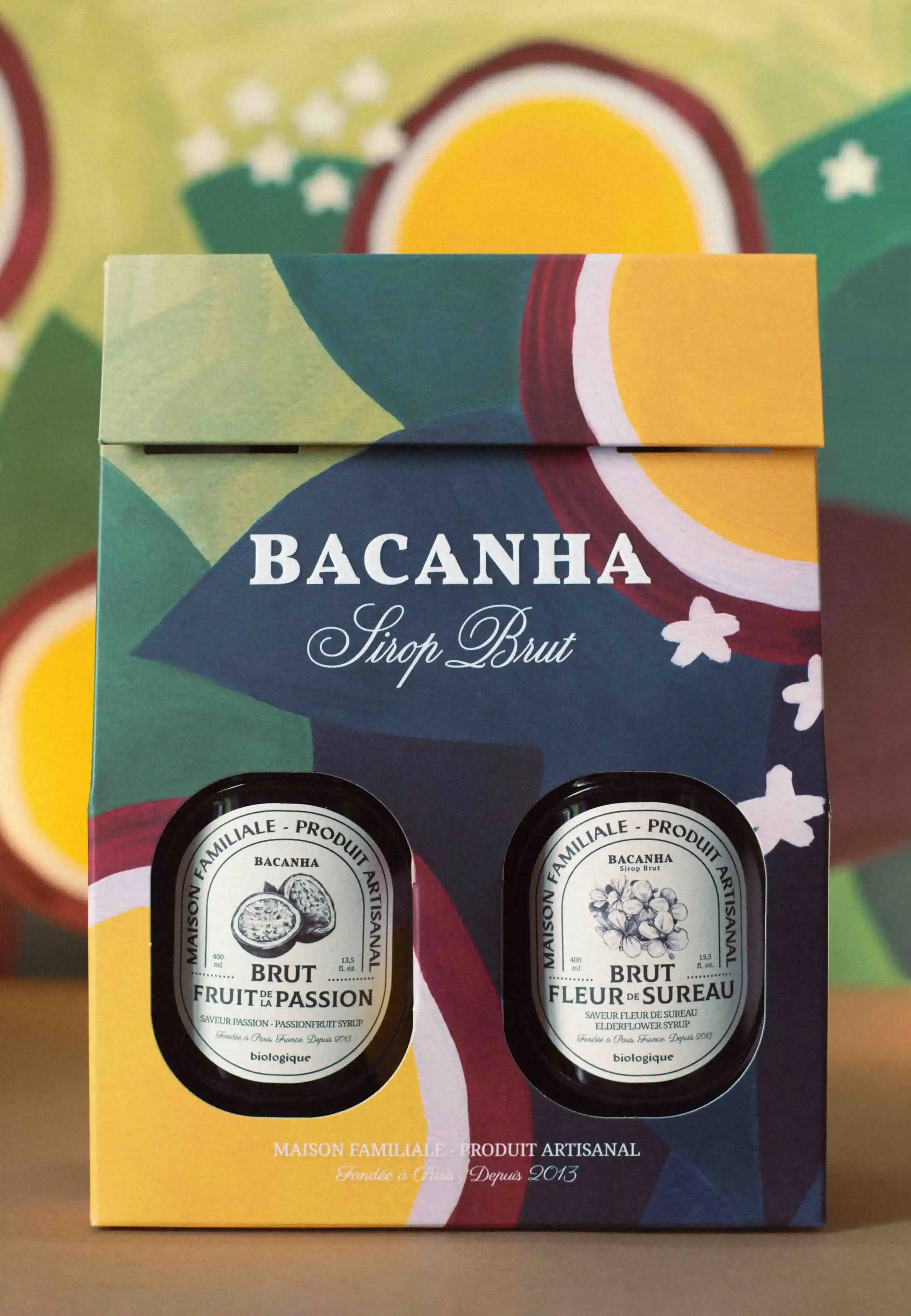 Bacanha Elderflower & Passion Fruit Raw Syrup Set - 2 x 400 ml