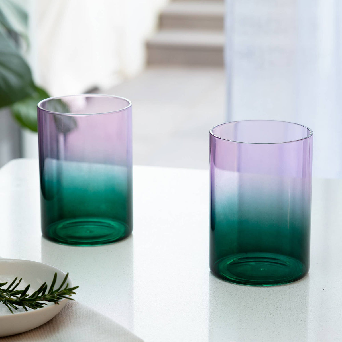 Gradient Glasses - Two Tone (set of  2): Lilac and Teal