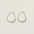 Hammered Oval Hoop Earrings