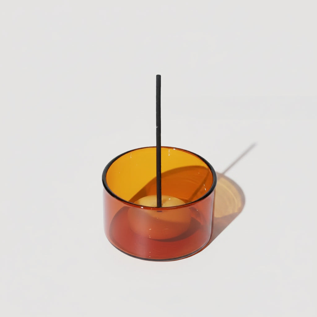 Helio Ferretti Glass Incense Holder Amber