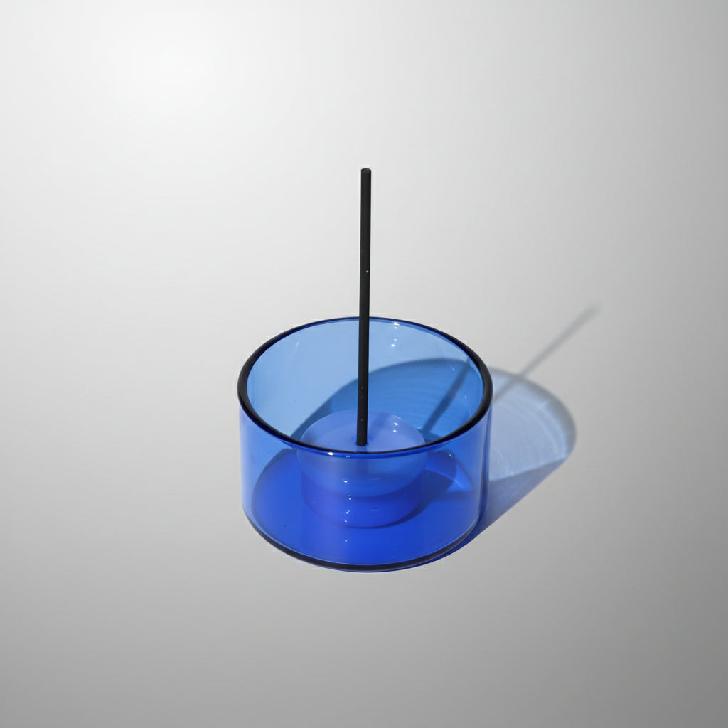 Helio Ferretti Glass Incense Holder Blue