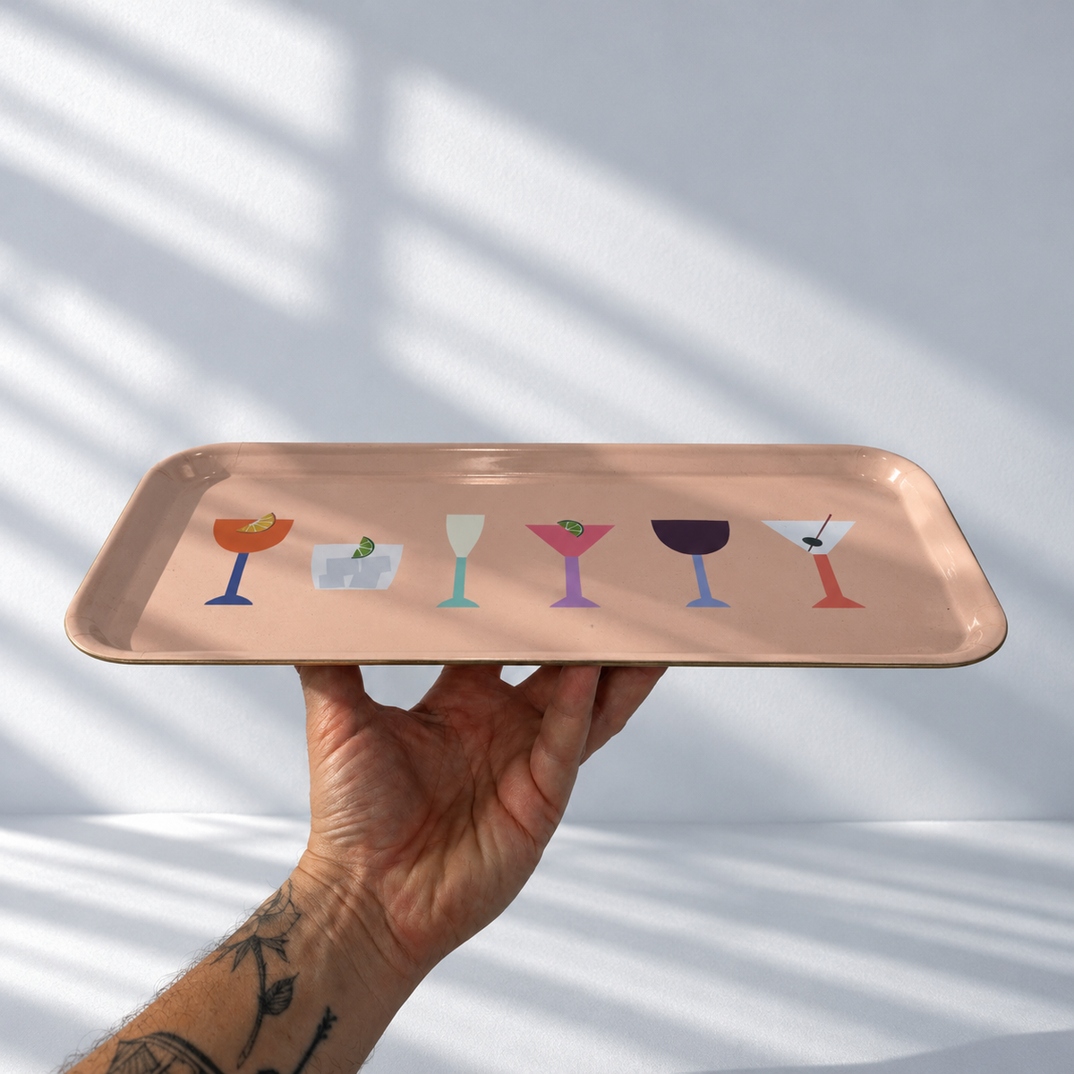 Cocktails Rectangular Serving Tray