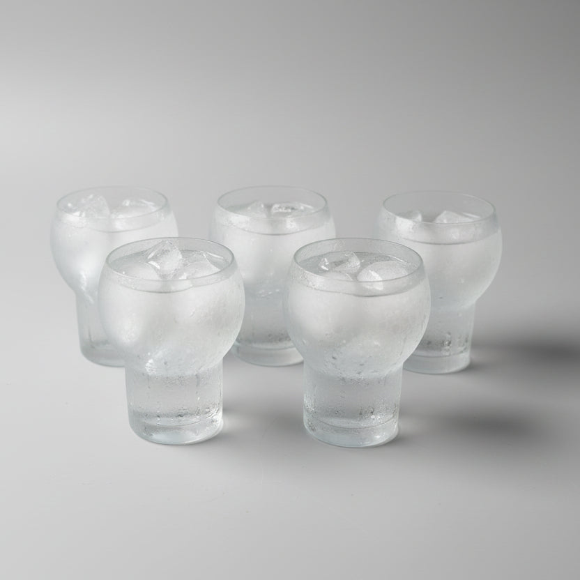 Italian sandblasted wine glasses x5