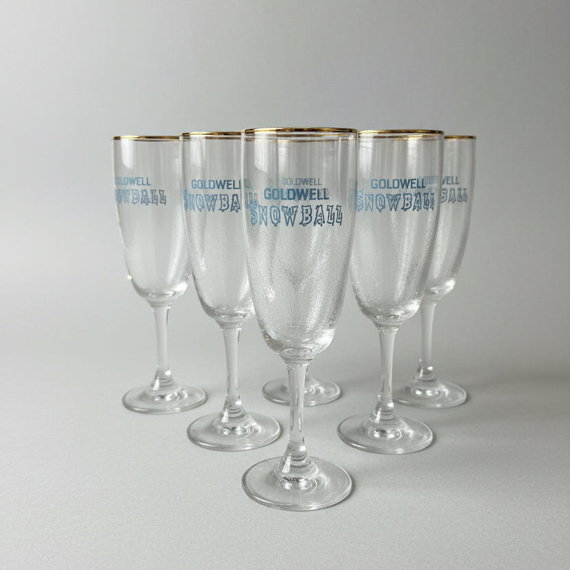 Snowball Champagne Flutes x6
