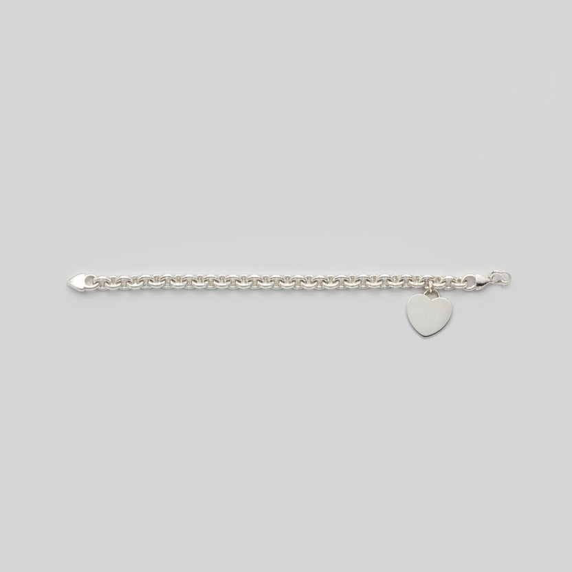 Heart Disc Link Bracelet