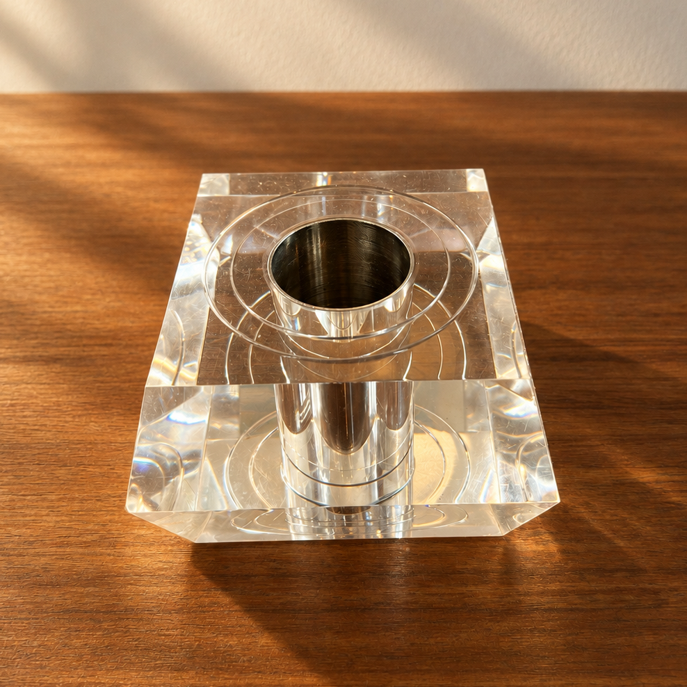 Italian Lucite Bud Vase/Stationary Pot