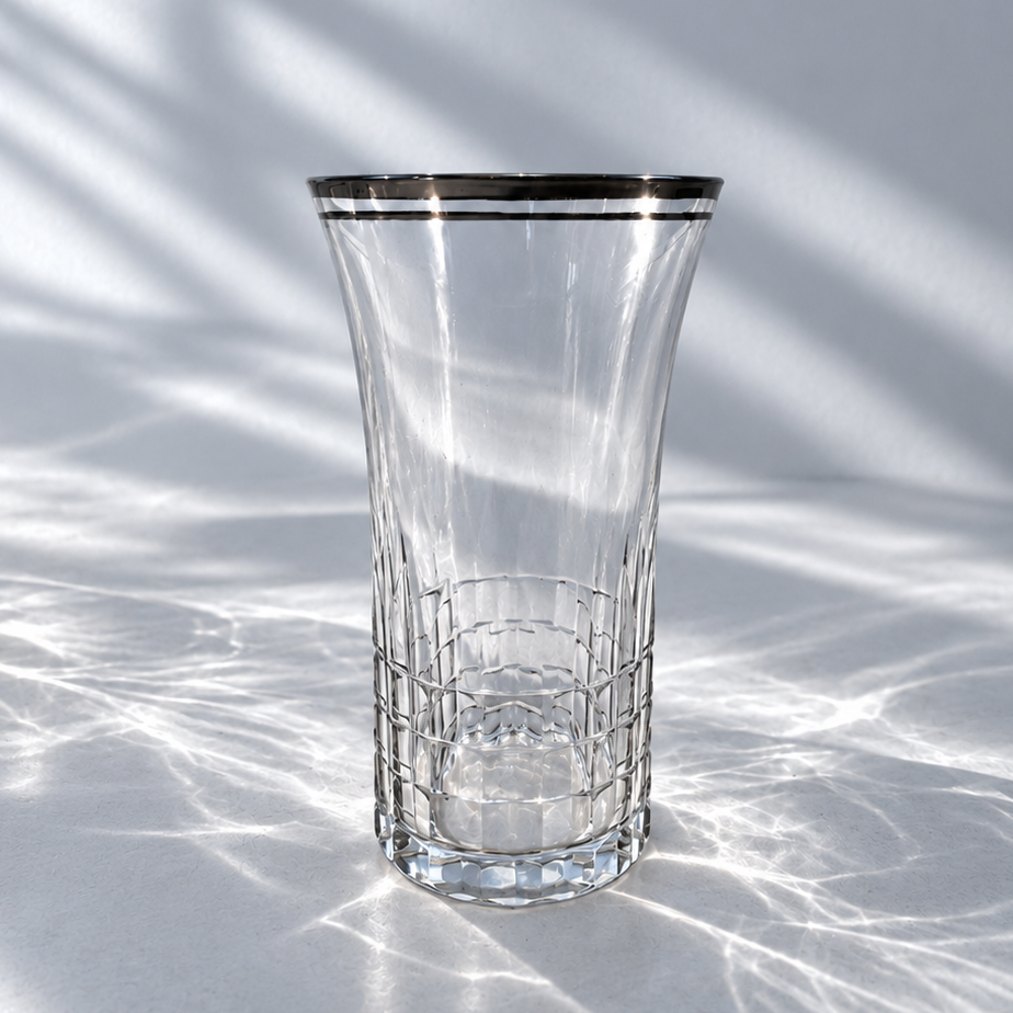 Set of Seven French Crystal Cut Highballs