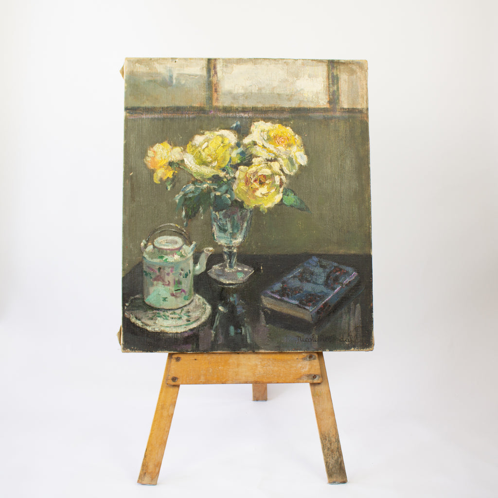 “Yellow Roses” by Nicole Rosendahl Oil on Canvas