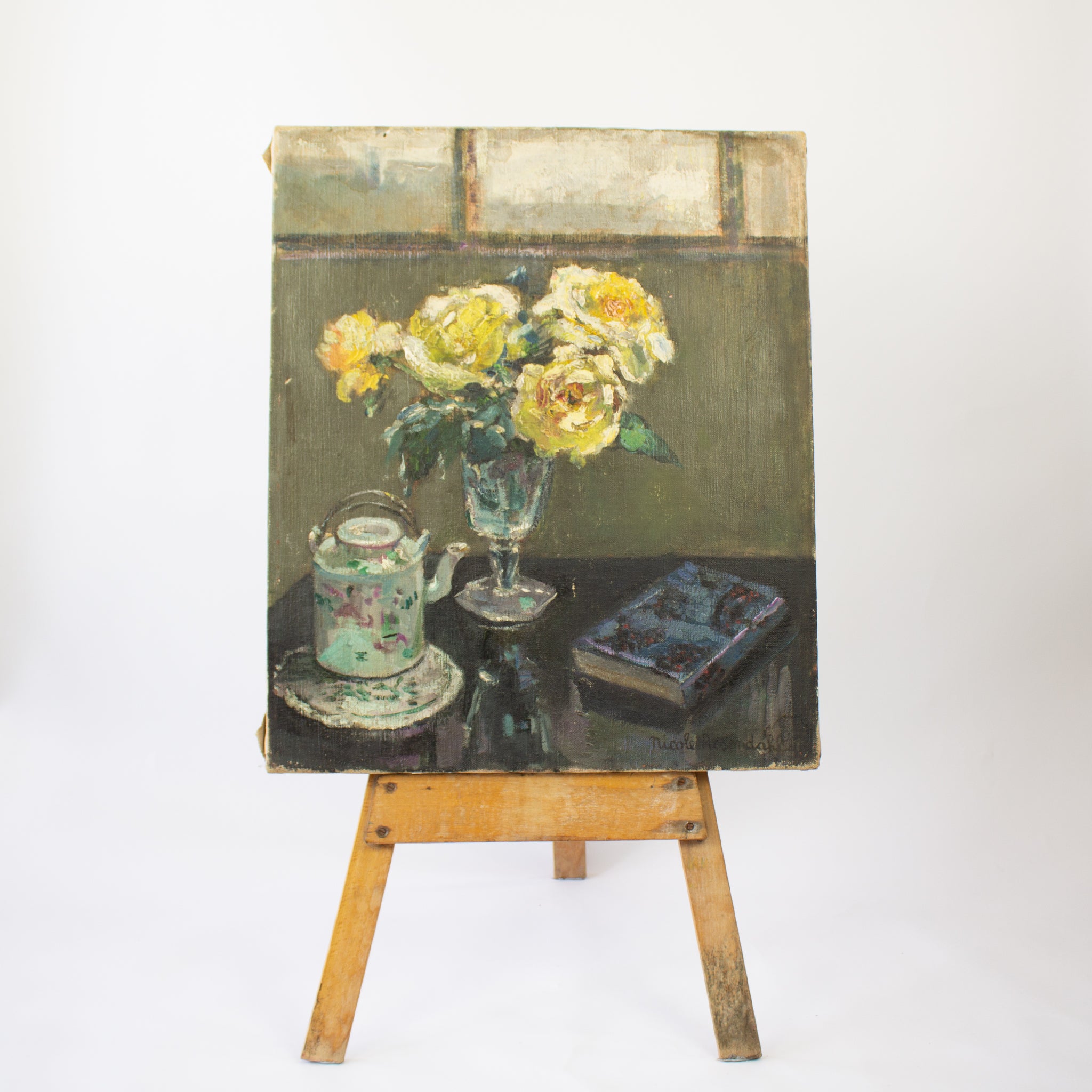 “Yellow Roses” by Nicole Rosendahl Oil on Canvas