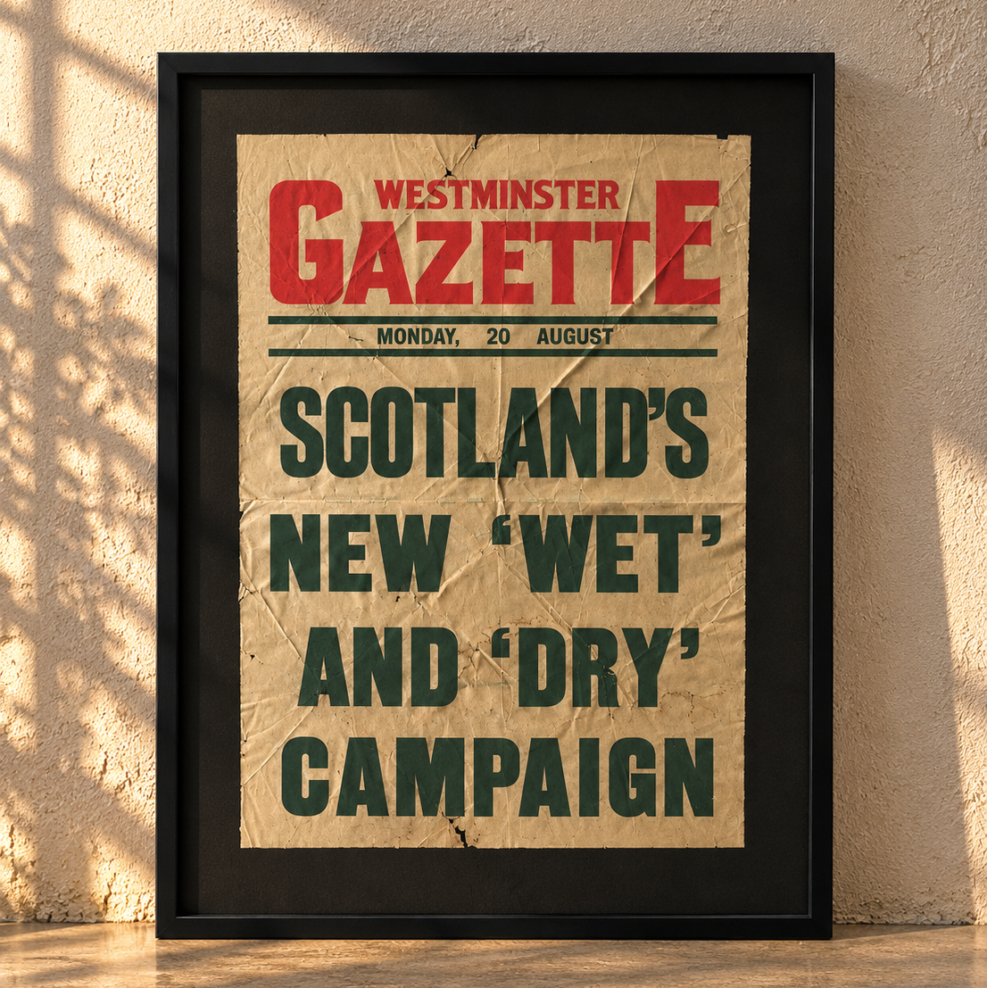 Original 1920’s Framed Newsstand Print