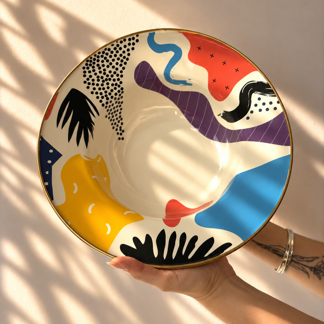 Flashback Footed Big Fruit Plate