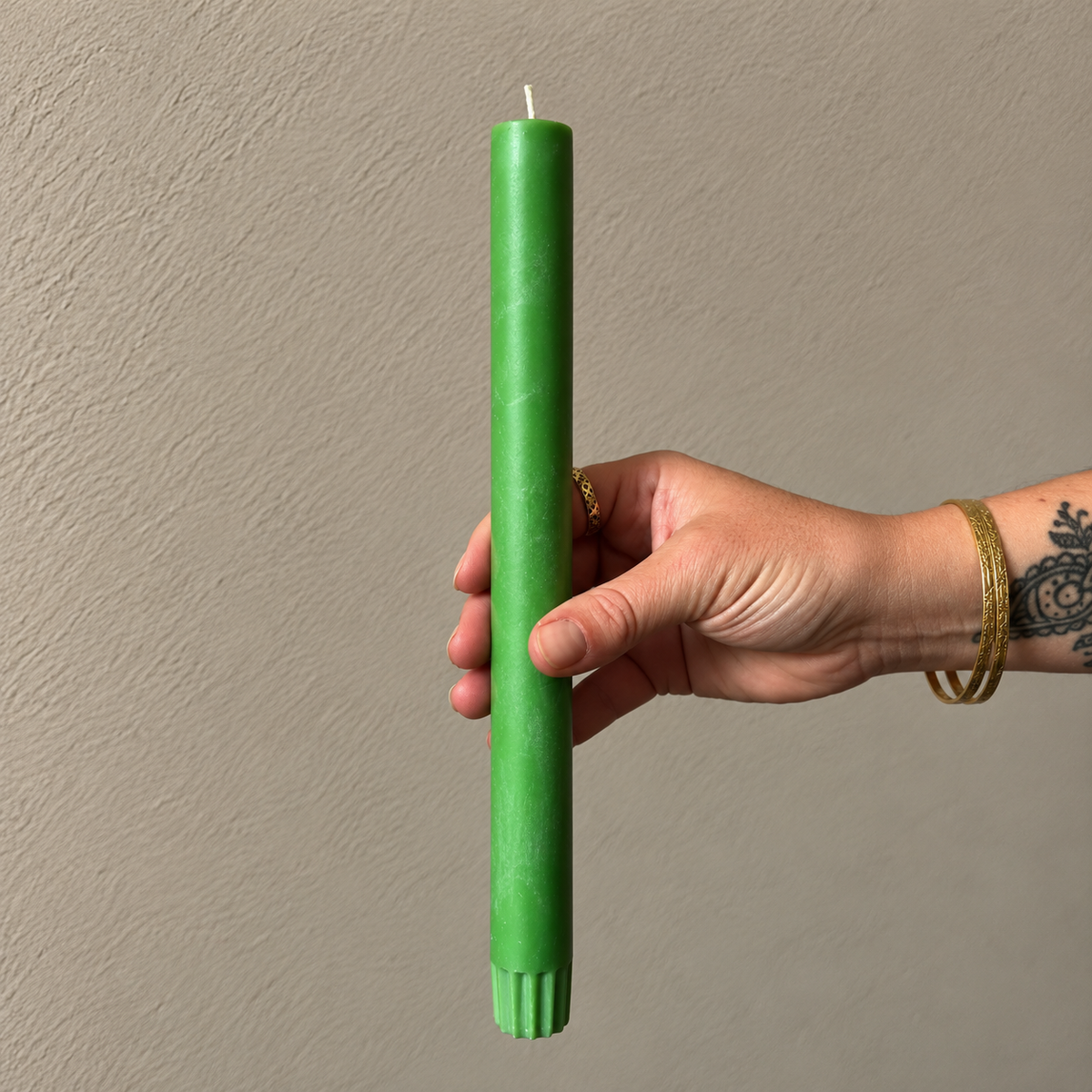 Grass Green Eco Dinner Candle