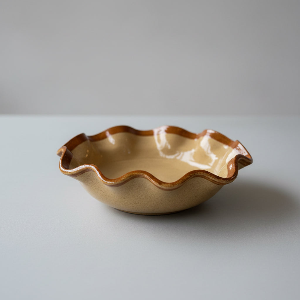 Warm Brown Lip Wavy Bowl