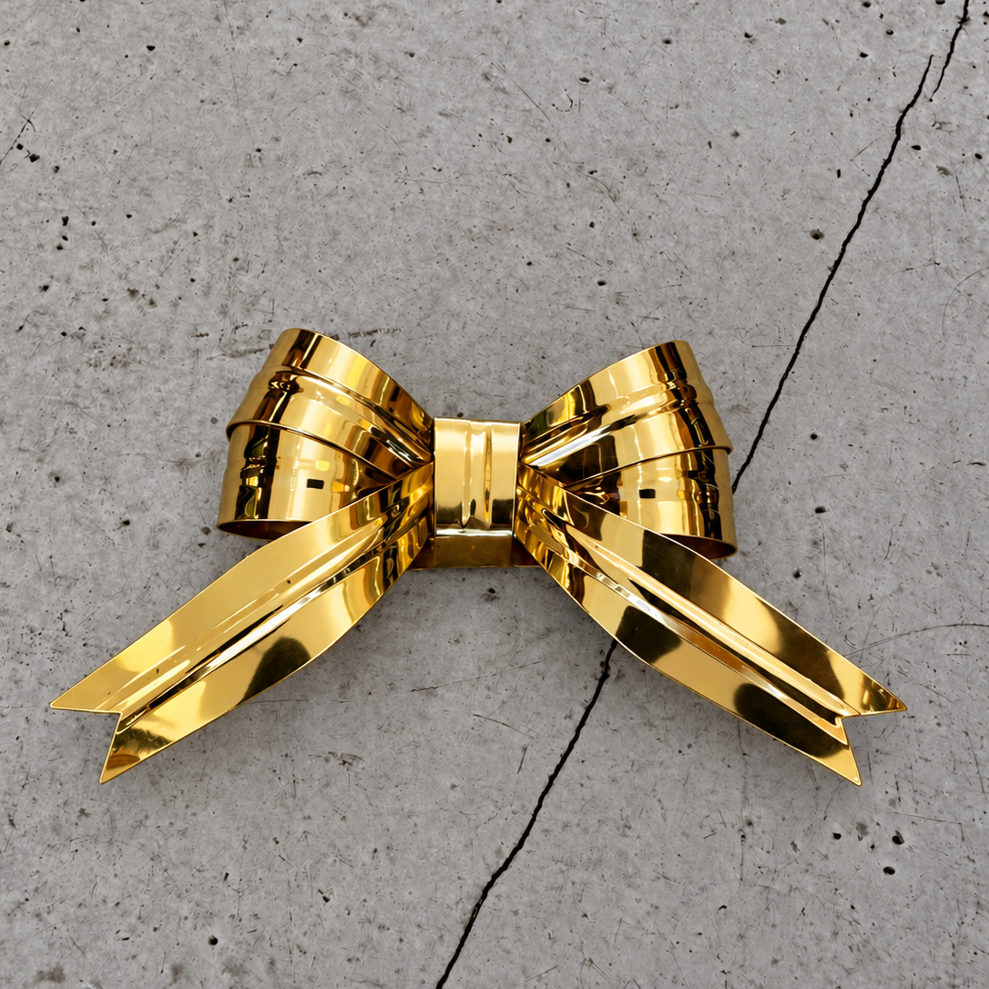 Set of 2 Bow Napkin Rings, Brass
