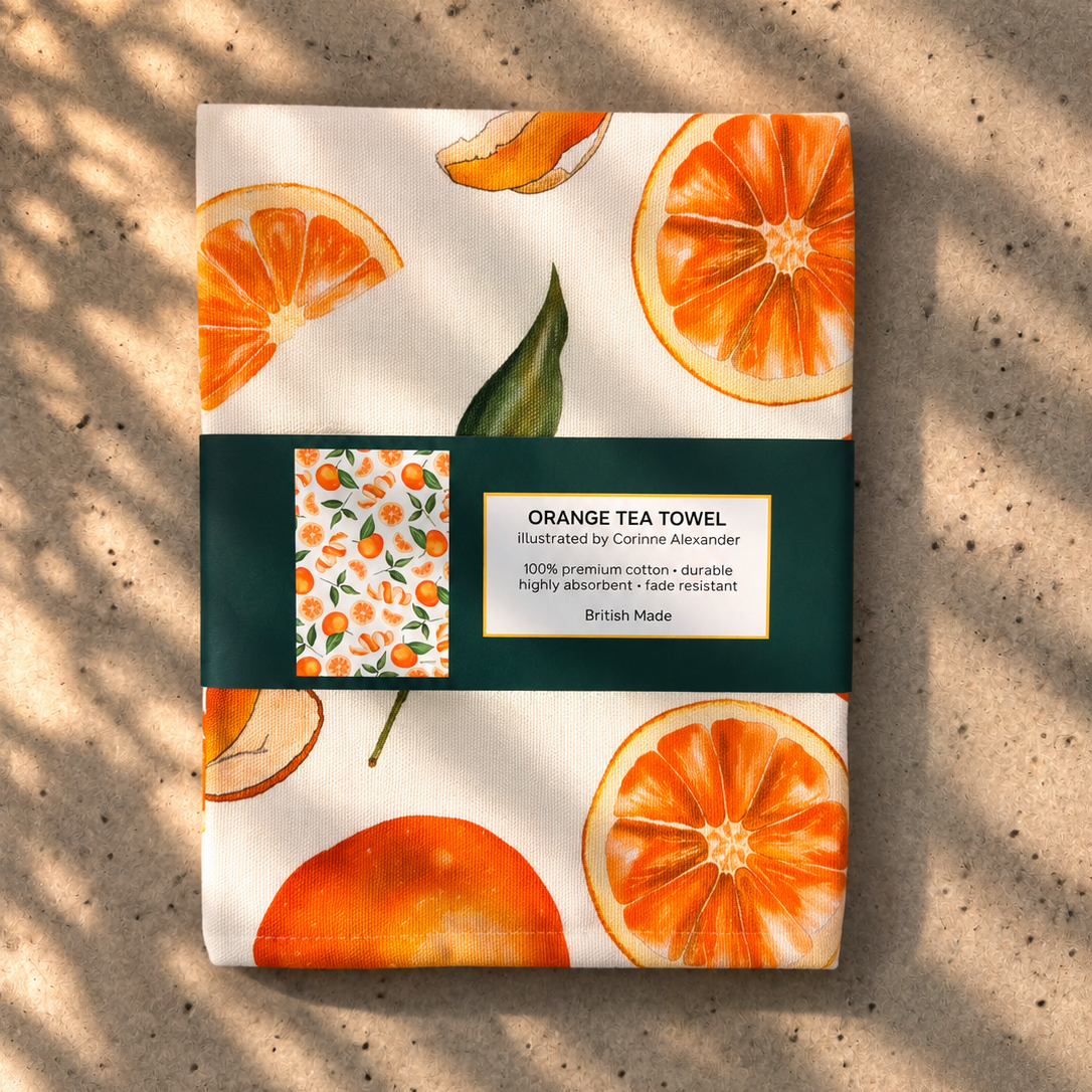 Orange Tea Towel 100% Cotton