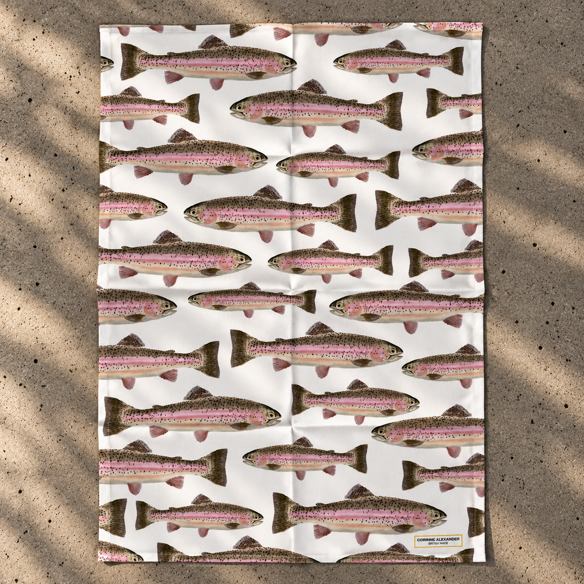 Rainbow Trout Tea Towel 100% Cotton