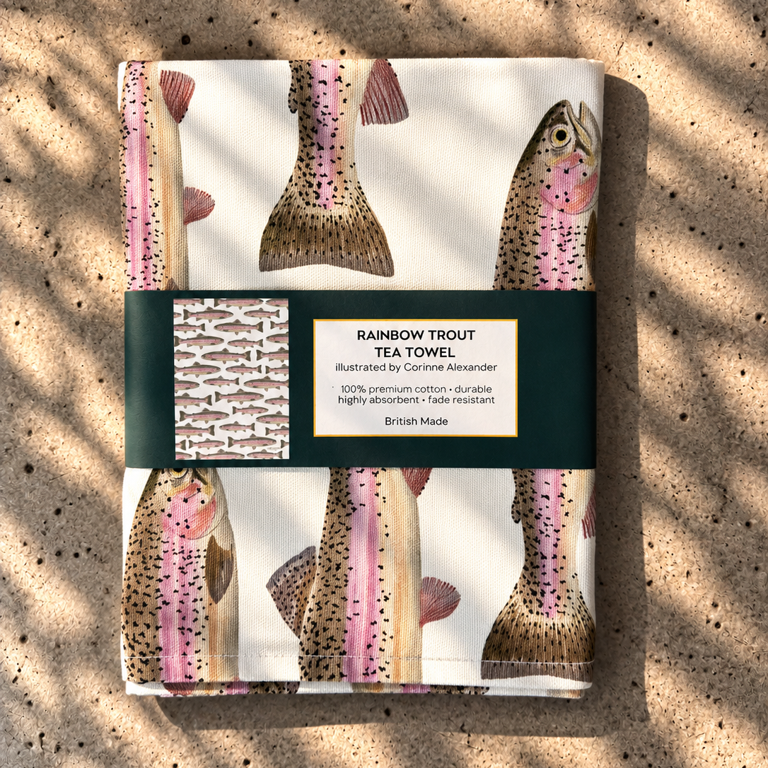 Rainbow Trout Tea Towel 100% Cotton