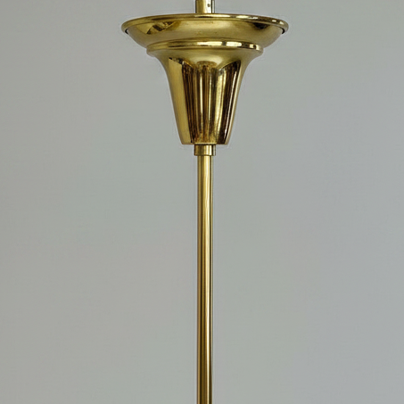 Brass / Opaline Globe Ceiling Pendant