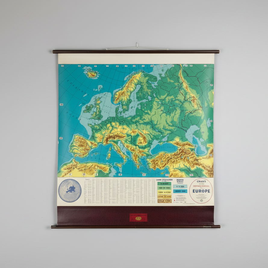 Cram’s Simplified Physical Map of Europe