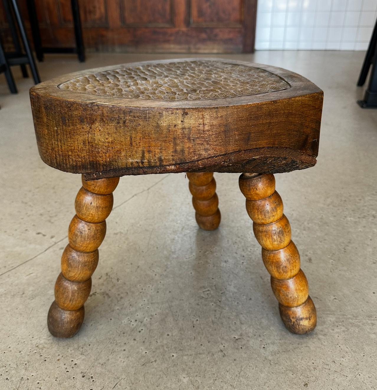 Brutalist french bobbin stool