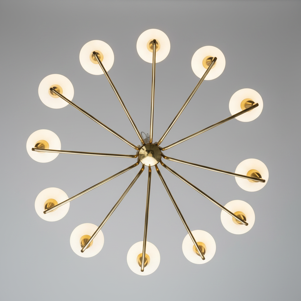 Arne Jacobsen 12-arm Brass Chandelier