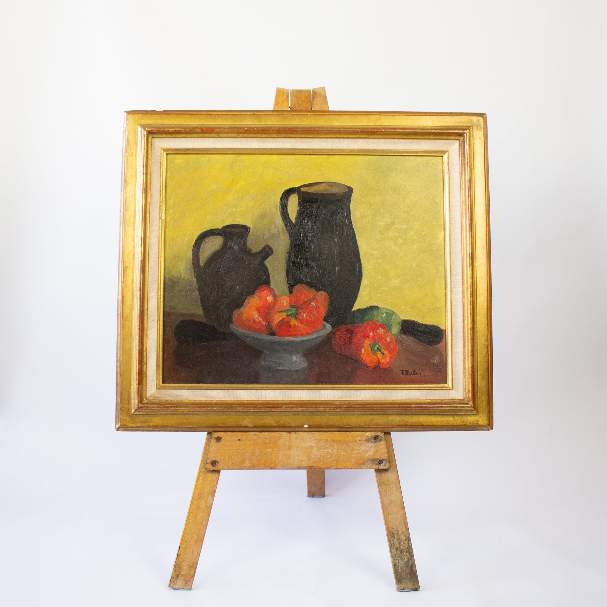 Antique Still Life Oil Painting Framed