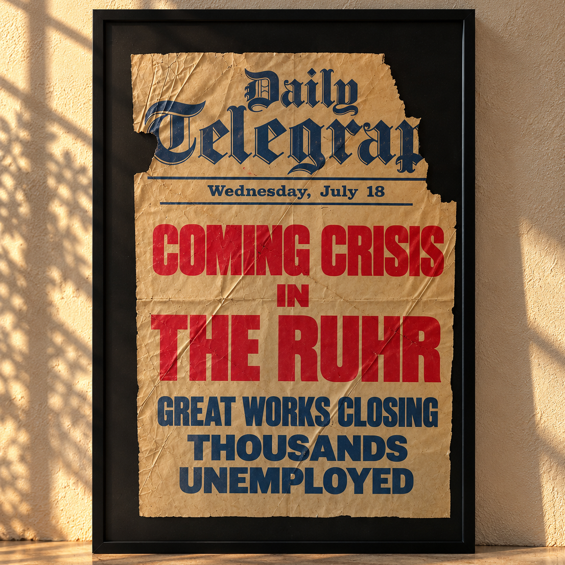 Original 1920’s Framed Newsstand Print