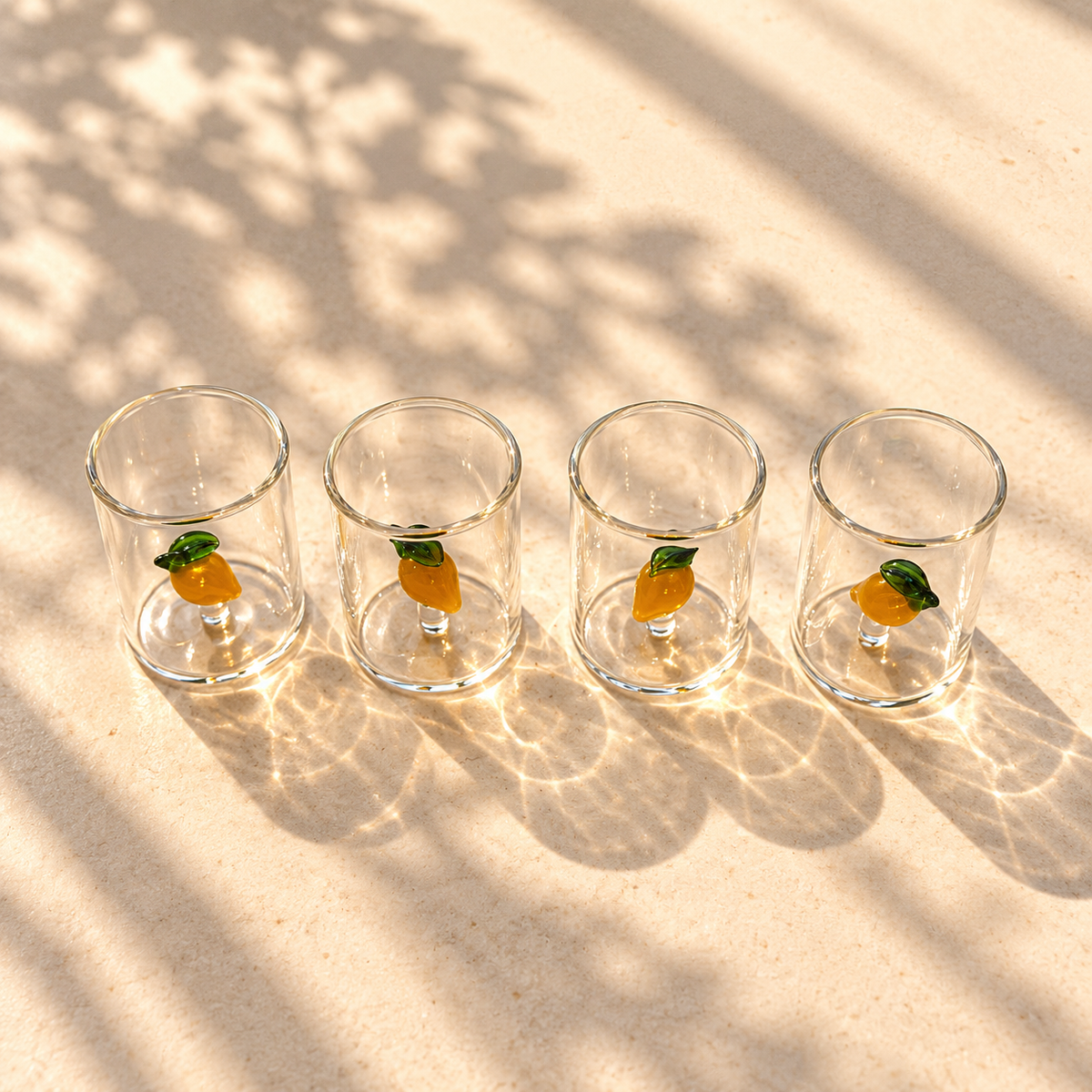 Lemon Botanical Shot Glasses x4