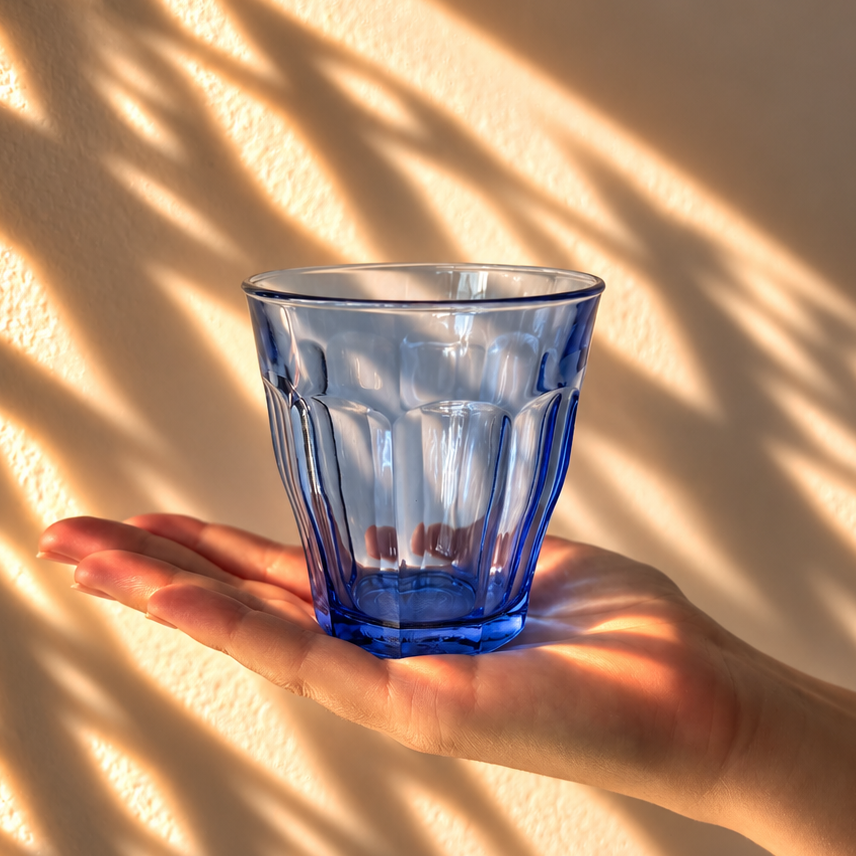Picardie Glass Tumbler Light Blue