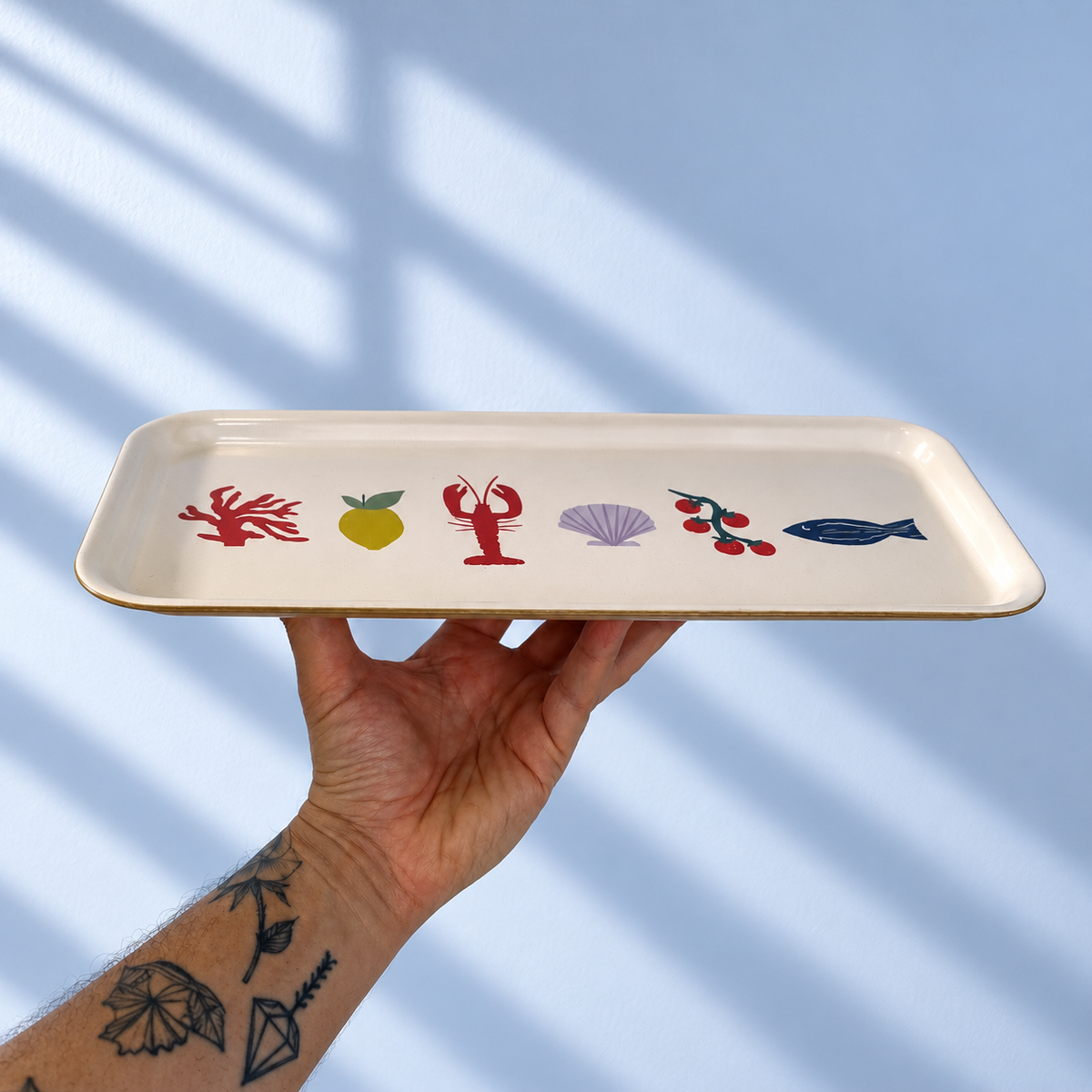 Seaside Lunch Rectangular Serving Tray