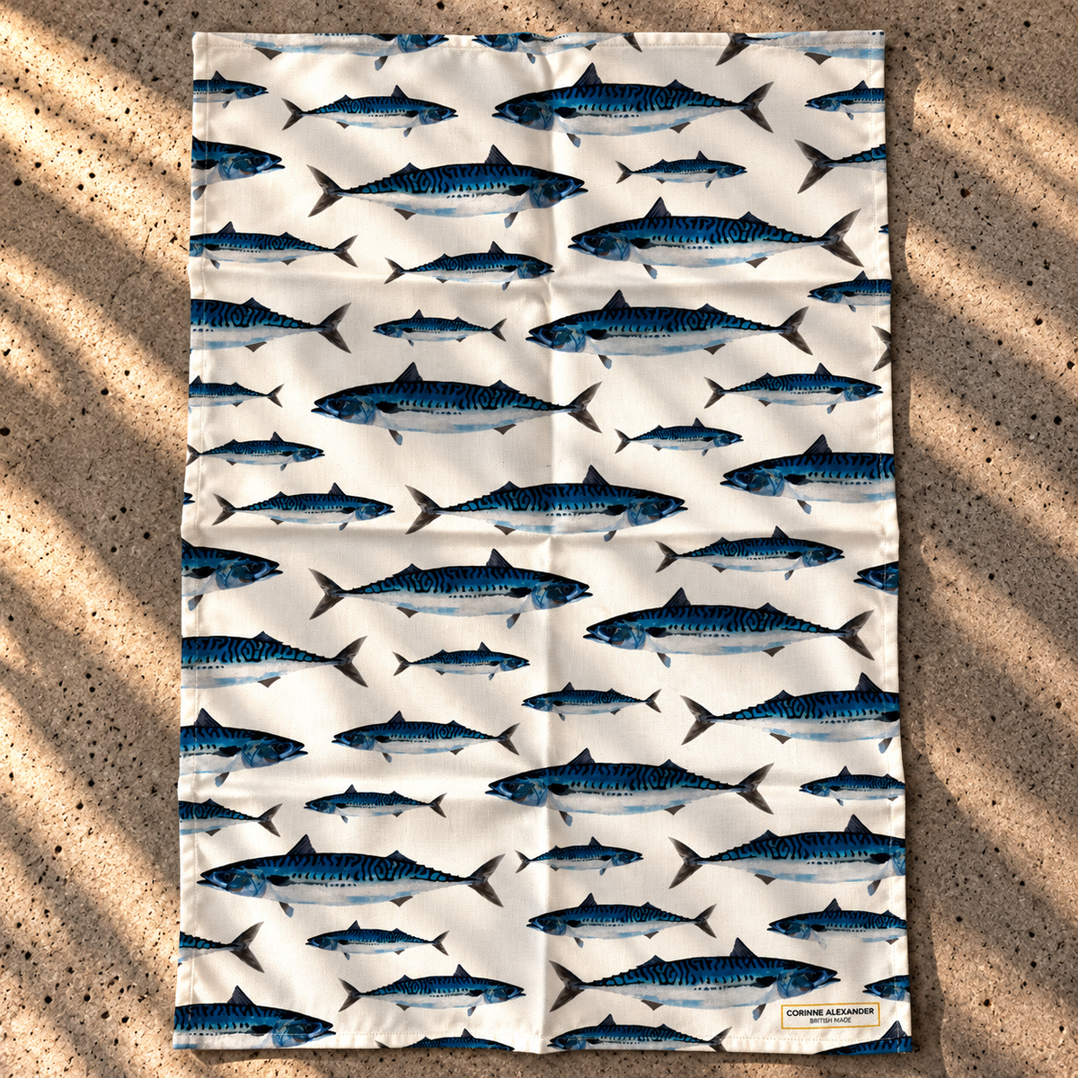 Mackerel Tea Towel 100% Cotton