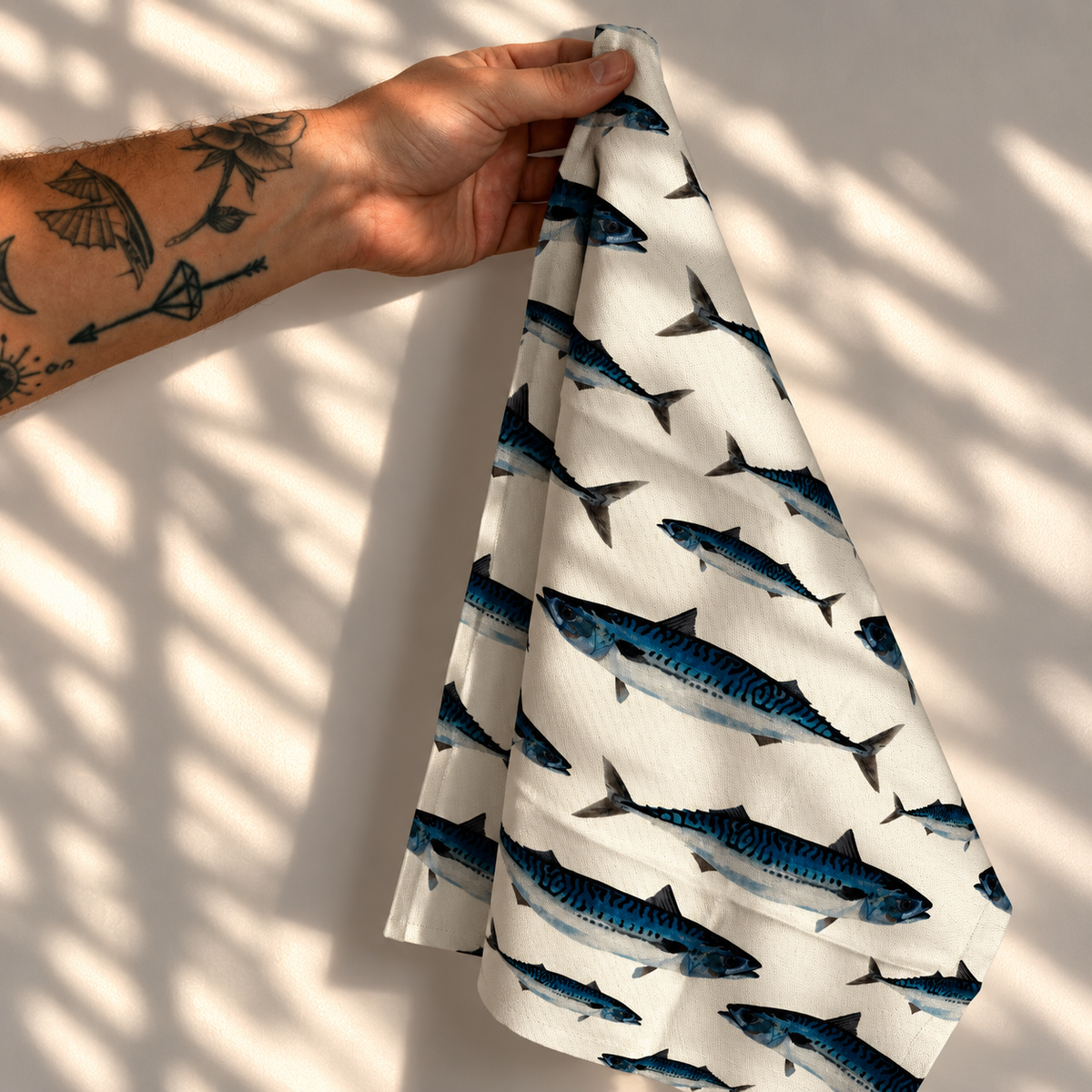 Mackerel Tea Towel 100% Cotton