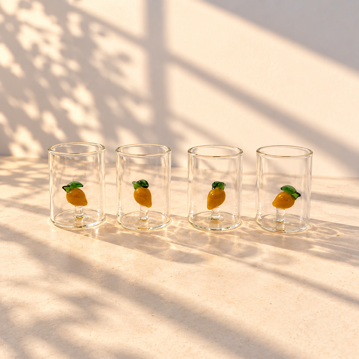Lemon Botanical Shot Glasses x4