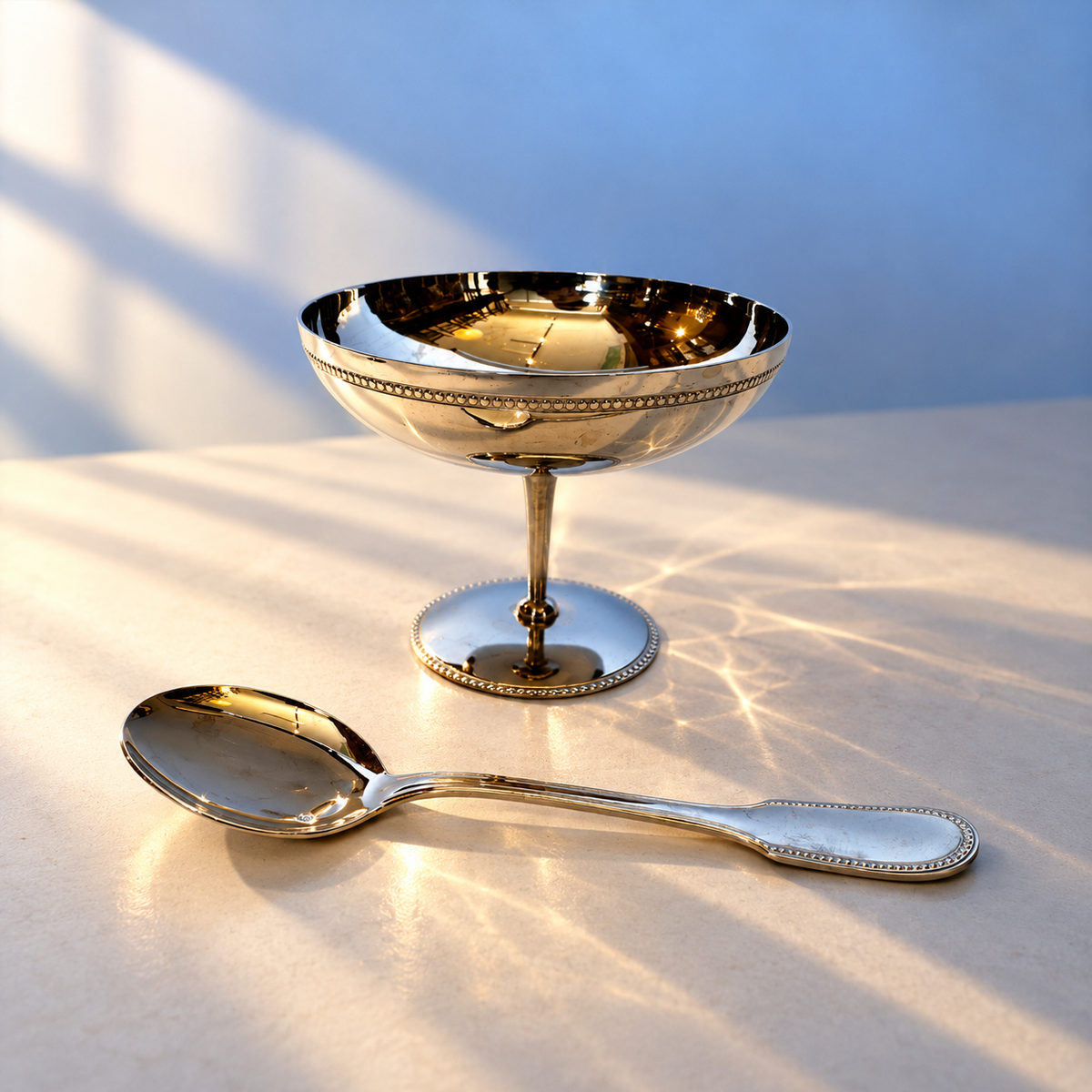 French Chabanne Ice Cream Dishes & Spoons - Set of 2