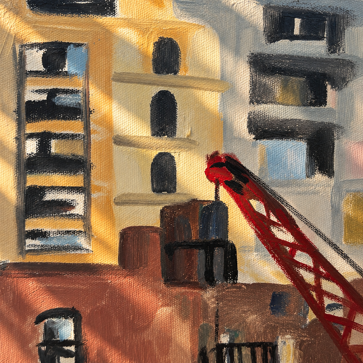 "NY NY 72" Shaw Watercolour and Acrylic Painting on Canvas