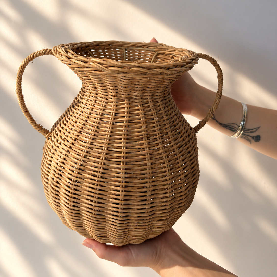 Woven Rattan Vase