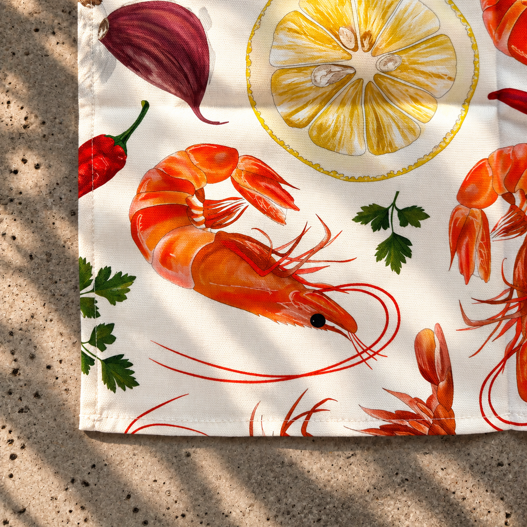 Prawn Tea Towel 100% Cotton