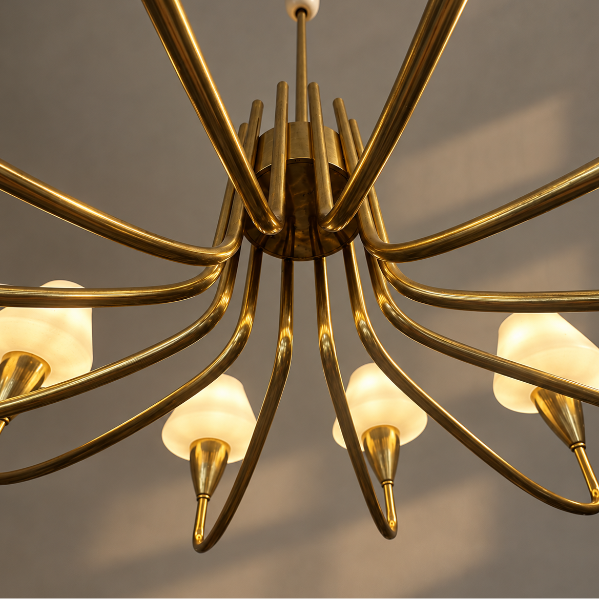 Arne Jacobsen 12-arm Brass Chandelier