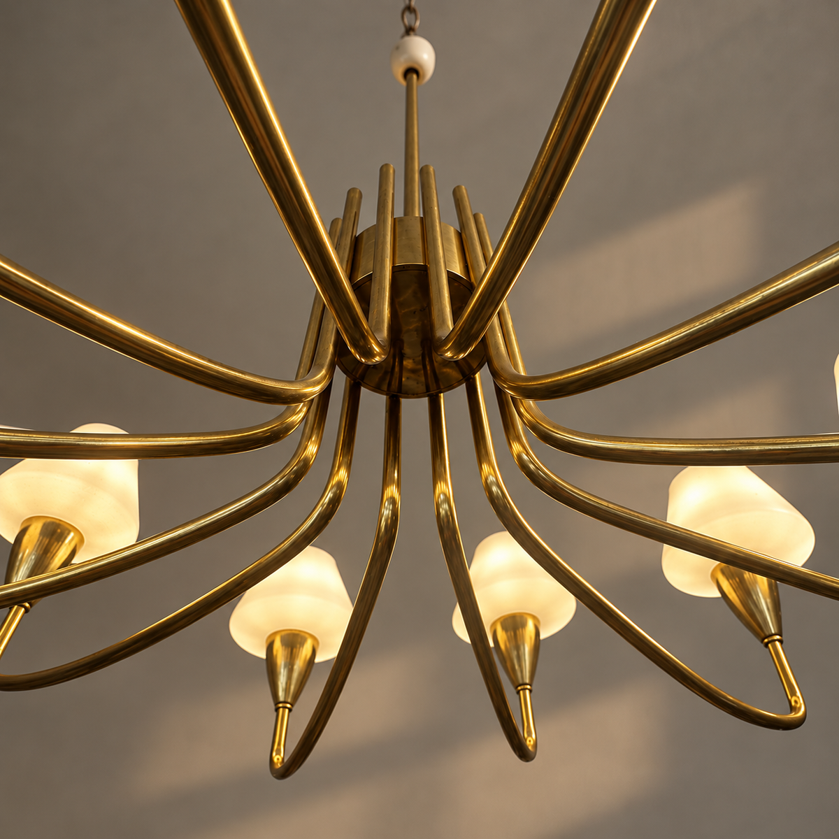 Arne Jacobsen 12-arm Brass Chandelier