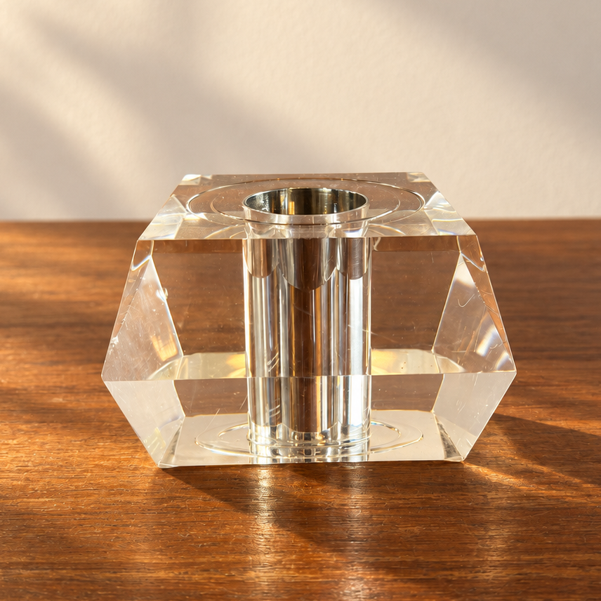 Italian Lucite Bud Vase/Stationary Pot