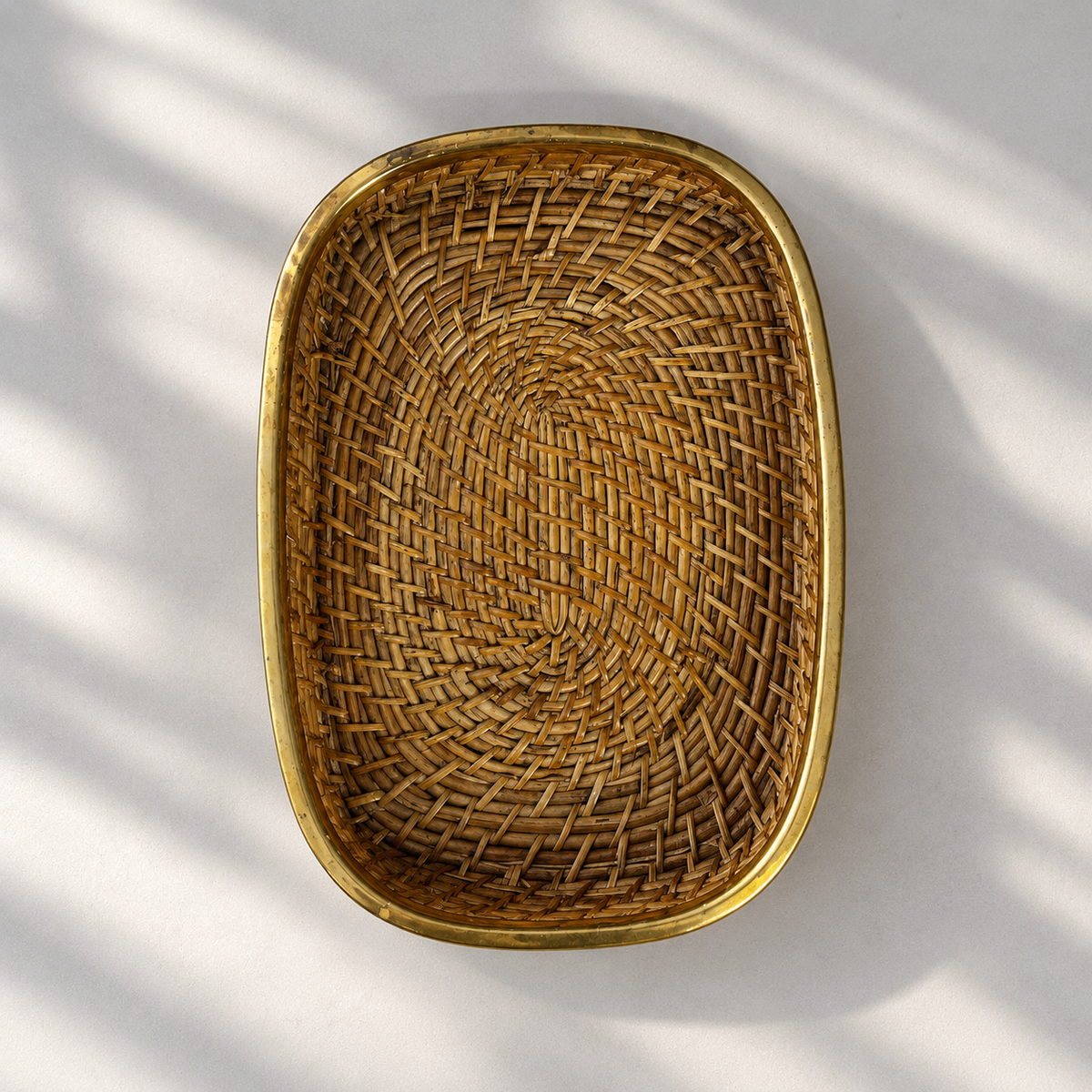 Brass and Pencil Reed Tray