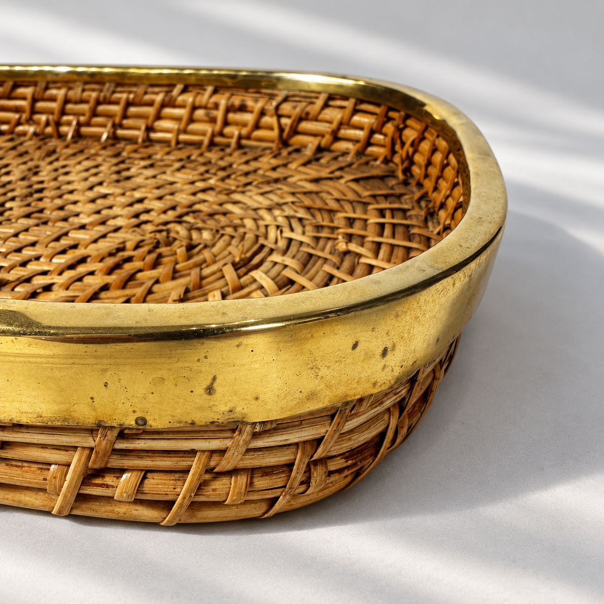 Brass and Pencil Reed Tray