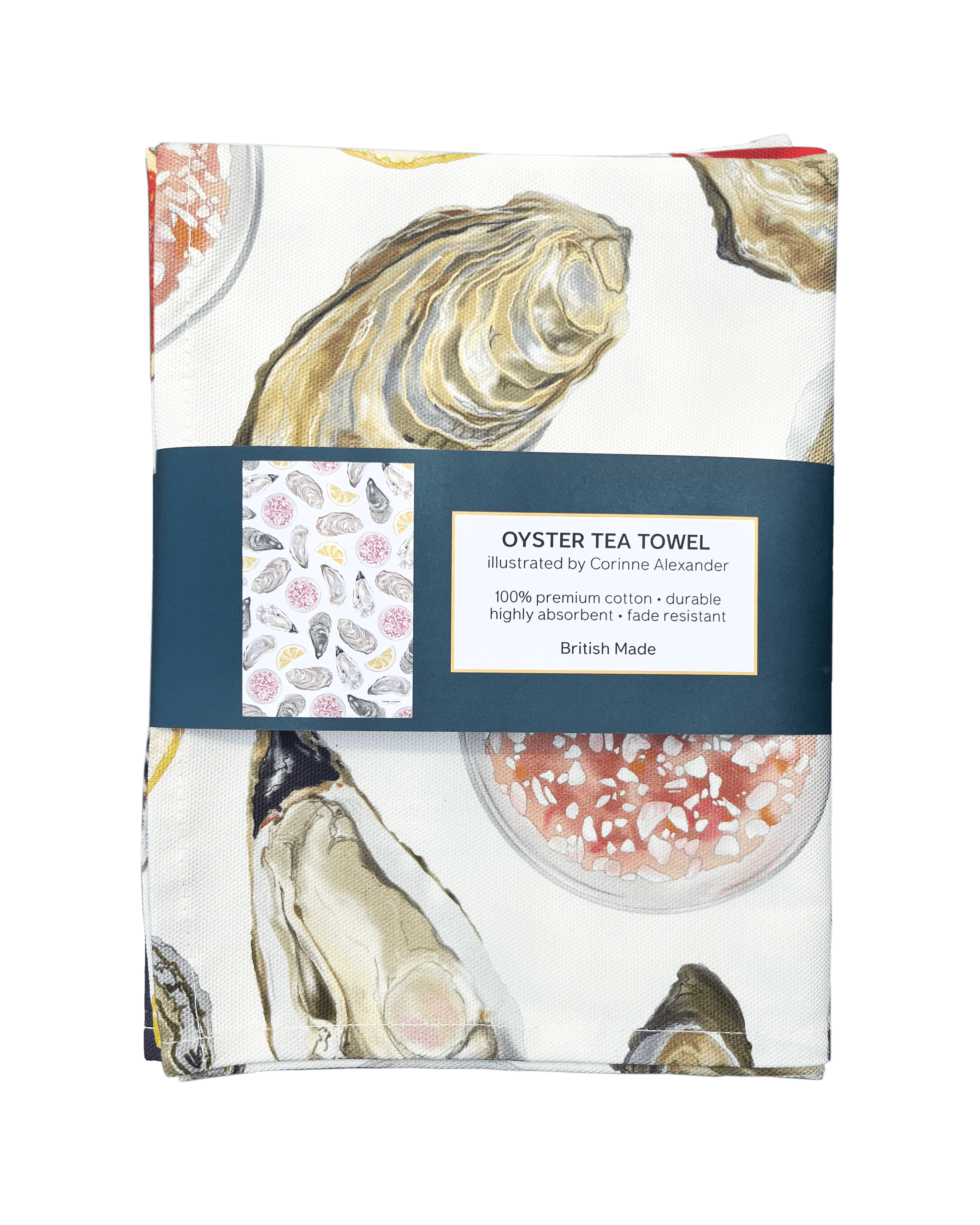 Oyster Tea Towel 100% Cotton
