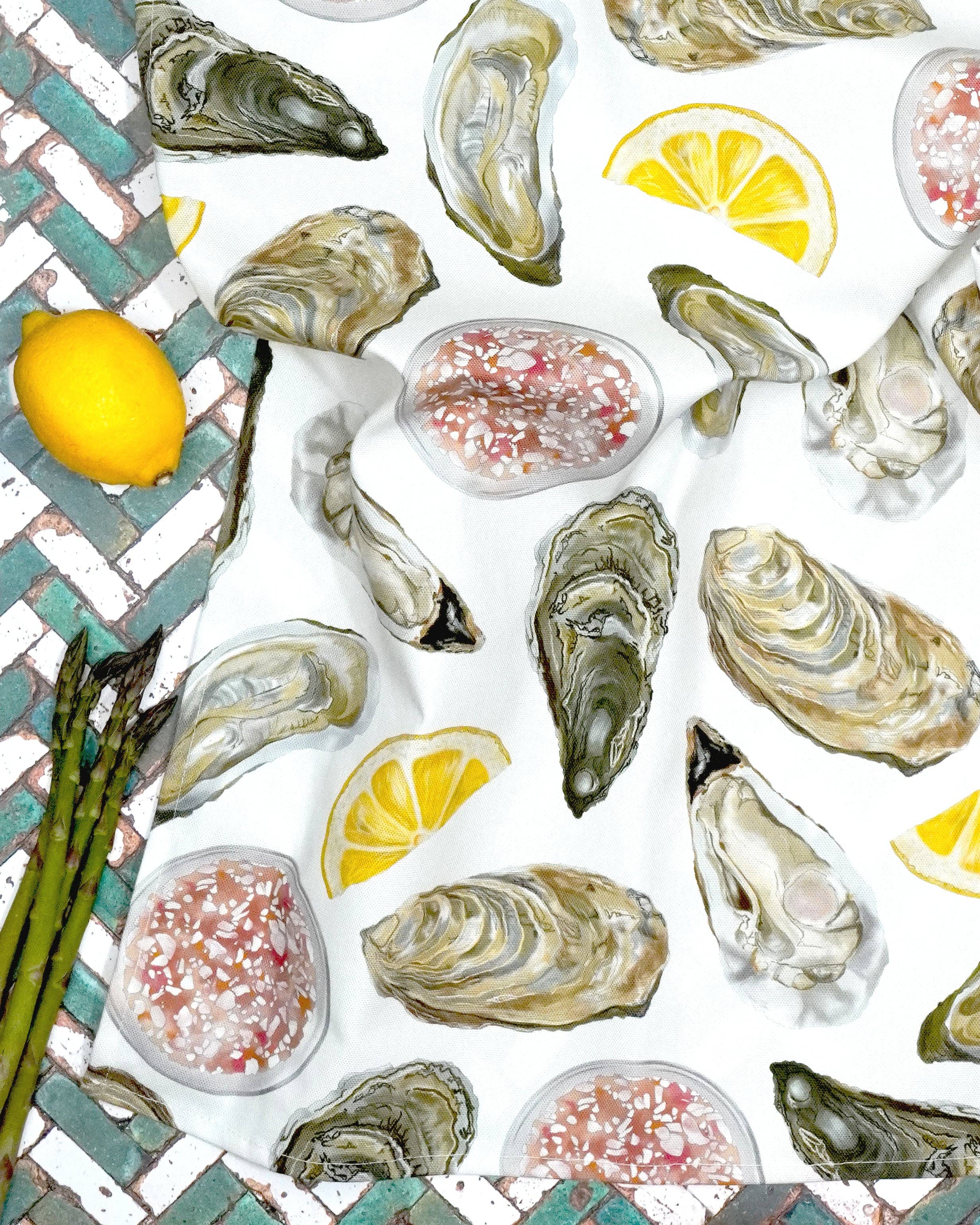 Oyster Tea Towel 100% Cotton