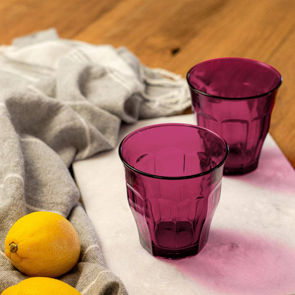 Picardie Glass Tumbler Plum