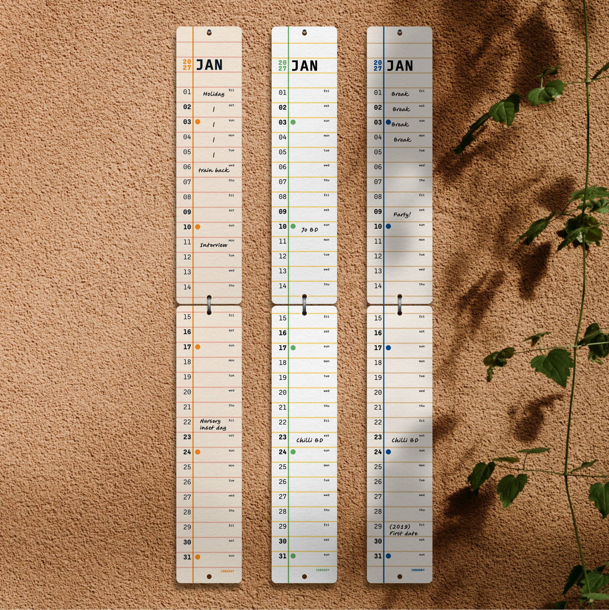 Mat Cuk 2027 Slim Squared Wall Calendar, Orange