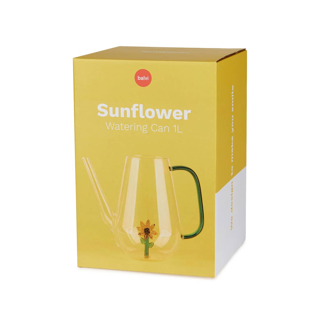 Sunflower Glass Watering Can