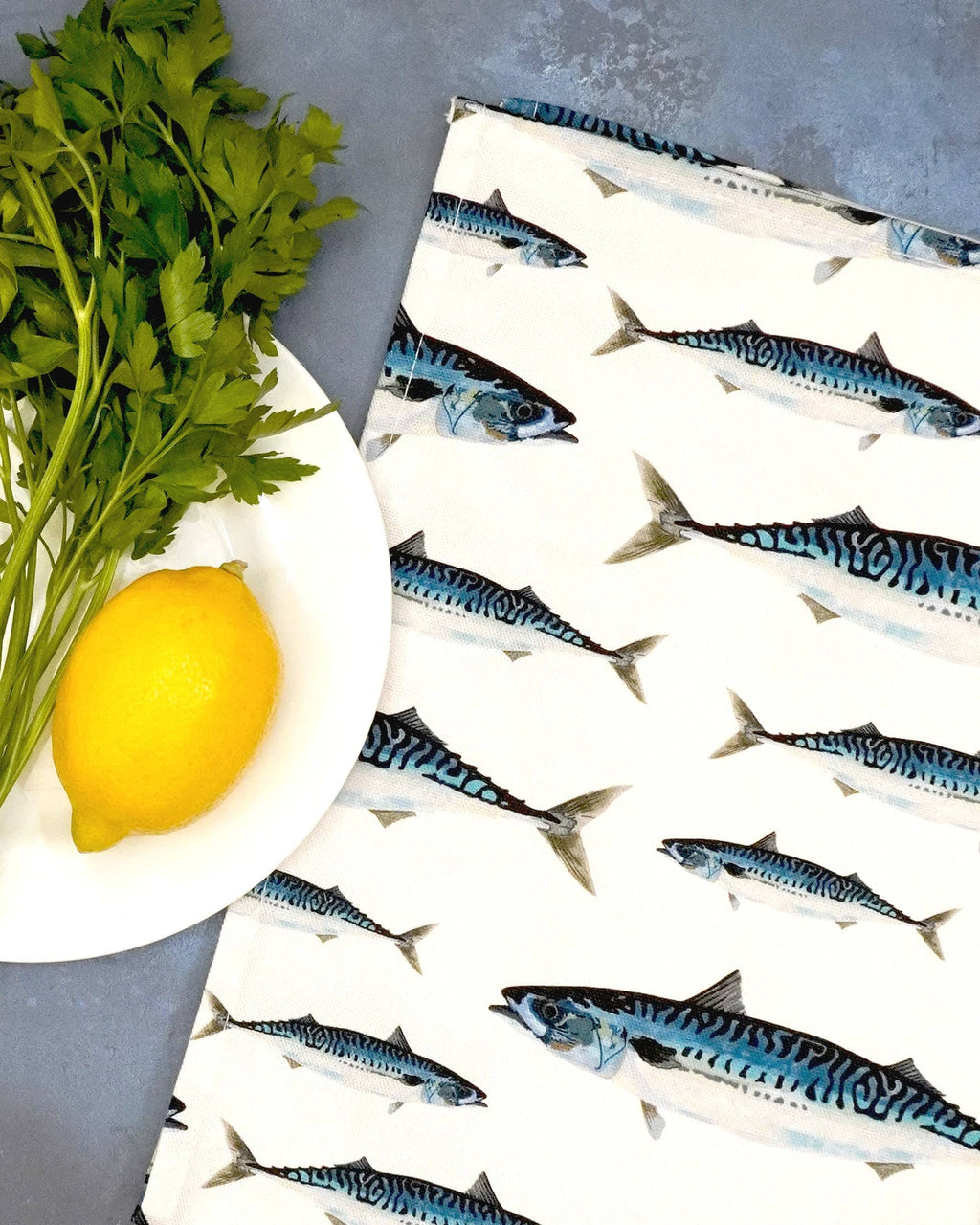 Mackerel Tea Towel 100% Cotton