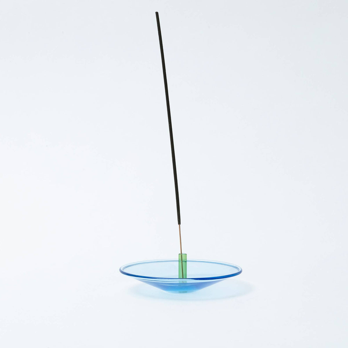 Float Glass Incense Holder: Sky/Fern